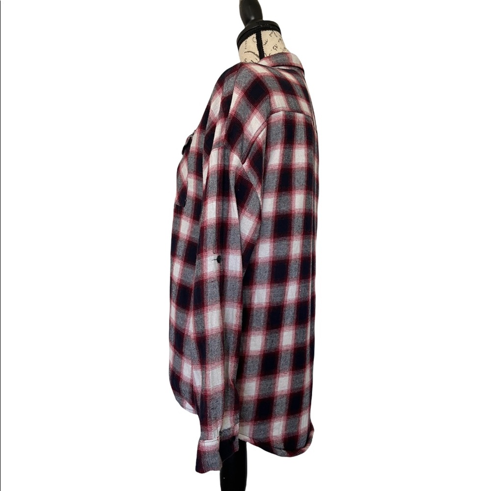 Passport Button Down Sherpa Lined Plaid Shirt Siz… - image 3